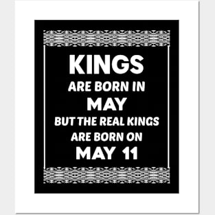 Birthday King White May 11 11th Posters and Art